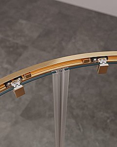 Душевой уголок Cezares Molveno 90x90 Molveno-R-2-90-C-BORO-IV стекло прозрачное/профиль матовое брашированное золото купить в интернет-магазине Sanbest