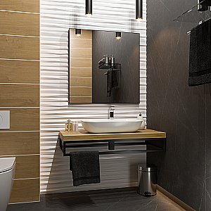 Зеркало Misty MARS 90x80 черное матовое в ванную от интернет-магазине сантехники Sanbest