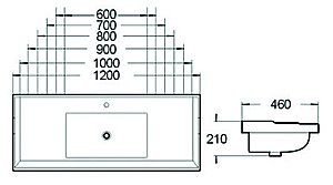 Раковина врезная сверху SantiLine 80 SL-2112 белая купить в интернет-магазине Sanbest