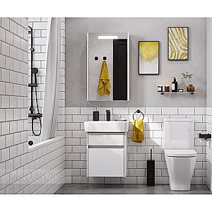 Зеркальный шкаф Акватон Верди 50 белый/ясень фабрик купить в интернет-магазине сантехники Sanbest