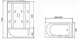 Душевой бокс Timo ECO TE 0770 170x80 купить в интернет-магазине Sanbest