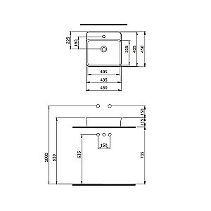 Раковина Berges Ego SL 45 182014 белая купить в интернет-магазине Sanbest