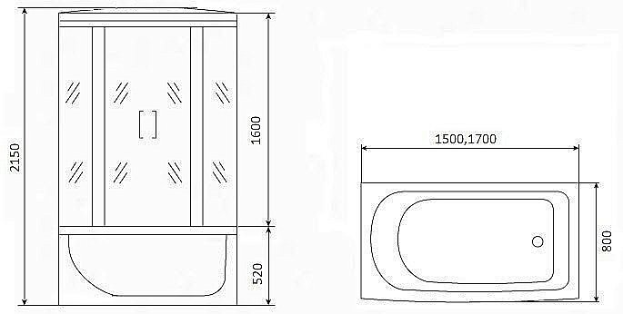 Душевой бокс Timo ECO TE 0770 170x80 купить в интернет-магазине Sanbest