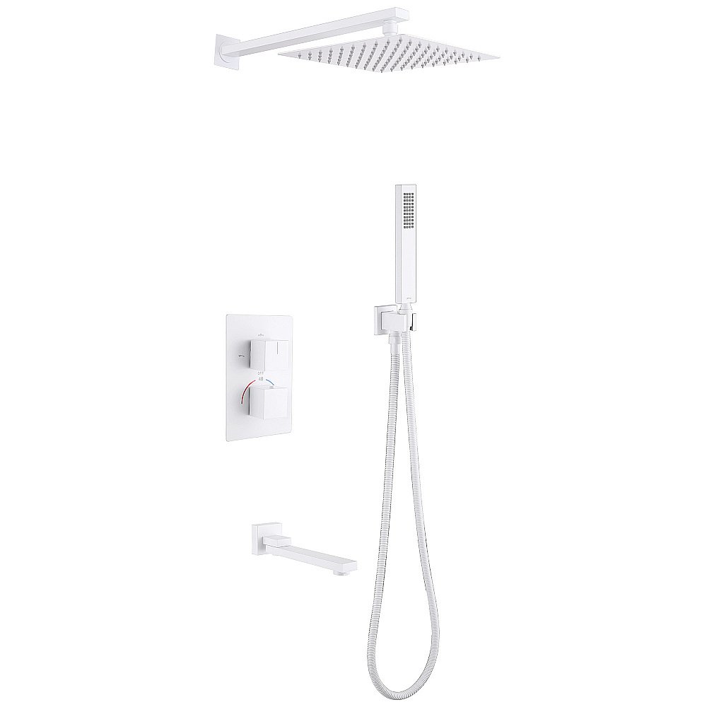 Душевая система ABBER Daheim AF8250W белая матовая купить в интернет-магазине сантехники Sanbest