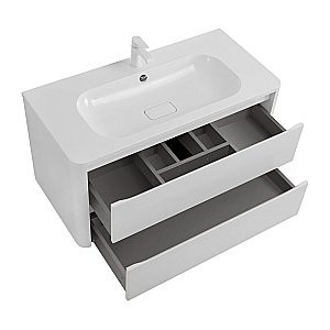 Тумба с раковиной Cezares RELAX 100 Bianco Lucido для ванной в интернет-магазине Sanbest