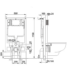 Унитаз подвесной Aquatek МИЯ AQ2004-MB+INS-0000020+KDI-0000020+KKI-0000002 черный матовый, безободковый, с крышкой микролифт, с инсталляцией, с черной матовой кнопкой купить в интернет-магазине Sanbest