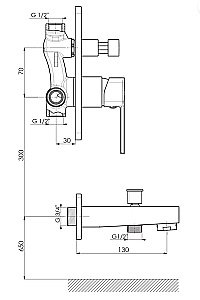 Смеситель для душа GPD Pedra Colored MTA160-S черный купить в интернет-магазине сантехники Sanbest