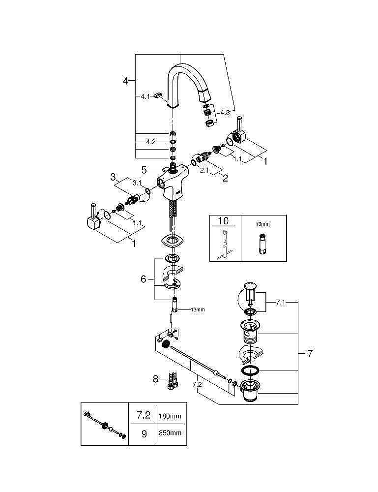 Смеситель для раковины Grohe Grandera 21107000 хром купить в интернет-магазине сантехники Sanbest