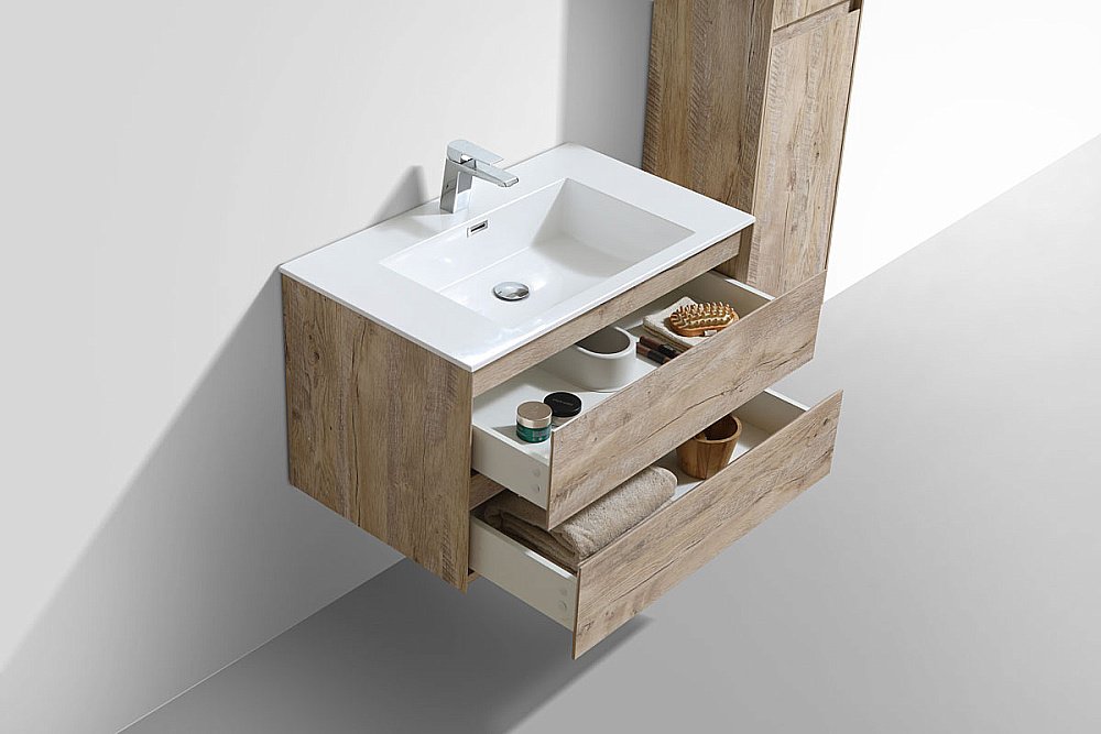 Тумба с раковиной Vincea Luka 80 натуральное дерево для ванной в интернет-магазине Sanbest