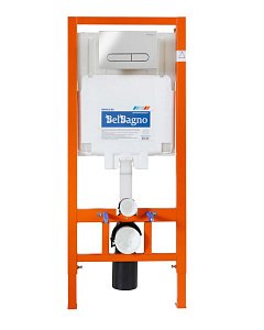 Унитаз подвесной BelBagno TRE BB8001CHR с инсталляцией и кнопкой хром купить в интернет-магазине Sanbest