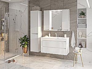 Пенал подвесной Misty Balaton 35 BAL-05035-01-2 белый для ванной в интернет-магазине сантехники Sanbest