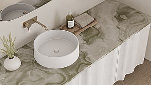 Раковина накладная Salini Gloria 01 1102201M 44 из искусственного камня S-Stone, белая матовая купить в интернет-магазине Sanbest