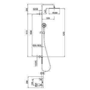 Душевая система Bossini Elios хром с термостатом купить в интернет-магазине сантехники Sanbest
