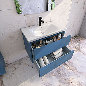 Тумба с раковиной Caprigo Forte 80 два ящика, цвет на выбор/эмаль для ванной в интернет-магазине Sanbest