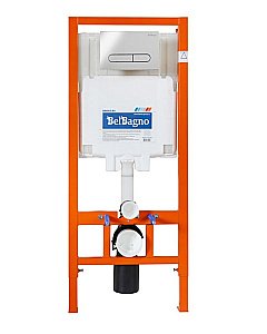 Унитаз подвесной BelBagno TRE BB8001CHR безободковый, с крышкой микролифт, с инсталляцией и кнопкой хром купить в интернет-магазине Sanbest