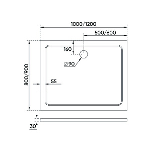 Душевой поддон Veconi Tezeo TZ09-10080PR-01-19C3 100x80 купить в интернет-магазине Sanbest