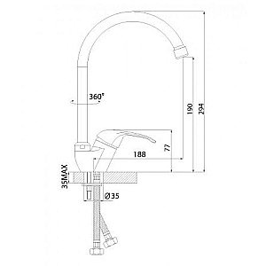 Смеситель для кухни Rossinka A A35-23 купить в интернет-магазине сантехники Sanbest