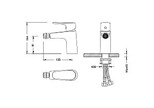 Смеситель для биде Aquatek Бетта AQ1118MB черный матовый купить в интернет-магазине сантехники Sanbest