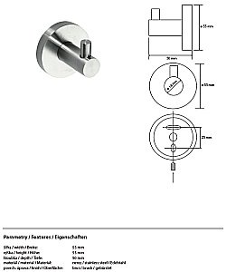 Крючок Bemeta Neo 104106025 купить в интернет-магазине сантехники Sanbest