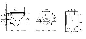 Унитаз с инсталляцией WeltWasser MARBERG 410 + NESENBACH 004 GL-WT + MAR 410 SE-BL купить в интернет-магазине Sanbest