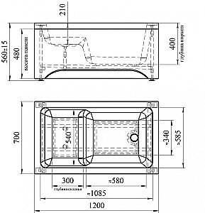 Ванна акриловая Vannesa Джоанна 2-78-0-0-1-253Р 120х70 купить в интернет-магазине Sanbest