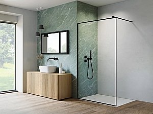 Душевое ограждение Radaway NES Black Frame Walk-in II 90 10013090-54-56 стекло прозрачное/профиль черный матовый купить в интернет-магазине Sanbest