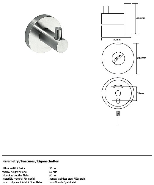 Крючок Bemeta Neo 104106025 купить в интернет-магазине сантехники Sanbest