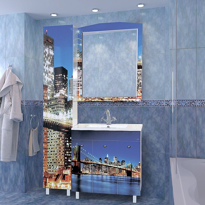 Зеркало-рамка Misty Манхеттен 75 П-Мнх03075-221Св рисунок в ванную от интернет-магазине сантехники Sanbest