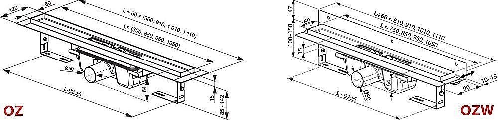 Душевой канал Ravak Runway OZ 750 купить в интернет-магазине Sanbest