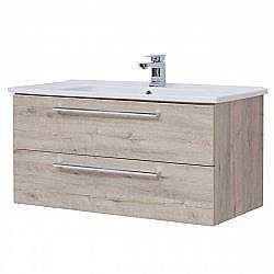 Тумба с раковиной Dreja Gio 100 светлое дерево для ванной в интернет-магазине Sanbest