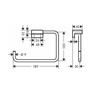 Полотенцедержатель Hansgrohe AddStoris 41754670 черный купить в интернет-магазине сантехники Sanbest