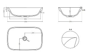 Раковина врезная сверху столешницы Salini MAREA 02 1802202M 59,8 из искусственного камня S-Stone, белая матовая купить в интернет-магазине Sanbest
