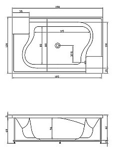 Гидромассажная ванна Aquatika Архитектура Basic 190x120 купить в интернет-магазине Sanbest