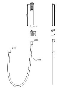 Душевой гарнитур BelBagno Luce LUC-DFS-ORO купить в интернет-магазине сантехники Sanbest