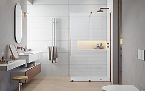 Душевое ограждение Radaway Furo Brushed Copper Walk-in 160 10106838-93-01 стекло прозрачное/профиль брашированная медь купить в интернет-магазине Sanbest