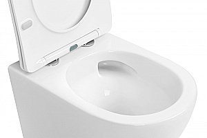 Унитаз подвесной Abber Bequem AC1100T  смыв торнадо, с крышкой микролифт, безободковый, белый купить в интернет-магазине Sanbest