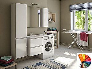 Тумба с раковиной Эстет Dallas Luxe 120 подвесная 2 ящика/любой цвет тумбы и раковины под заказ для ванной в интернет-магазине Sanbest