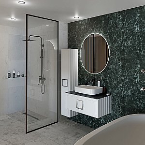 Пенал LA FENICE Cubo Bianco 30 белый/ручка хром для ванной в интернет-магазине сантехники Sanbest