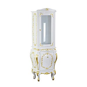 Витрина Migliore Valensa 63 белая матовая/декор золото для ванной в интернет-магазине сантехники Sanbest