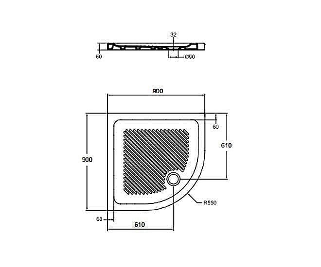 Душевой поддон Ideal Standard Connect T266801 90x90 купить в интернет-магазине Sanbest