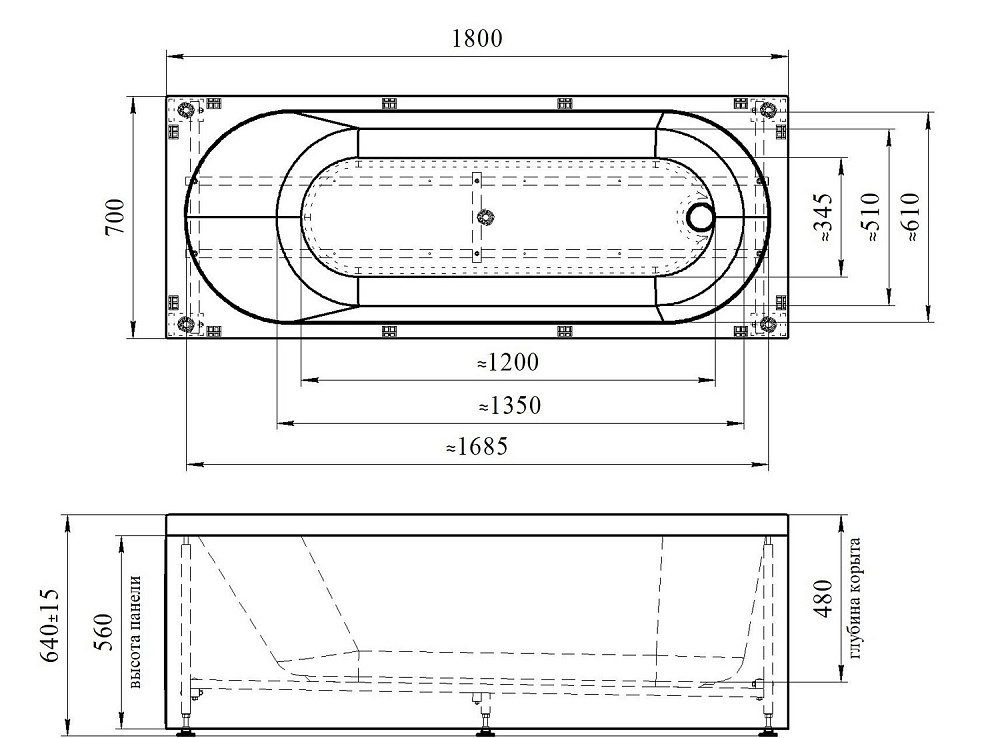 Ванна Радомир Виктория 180х70 купить в интернет-магазине Sanbest