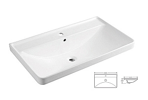 Тумба с раковиной Monte Azario Ника 80 CS00080145 белая для ванной в интернет-магазине Sanbest