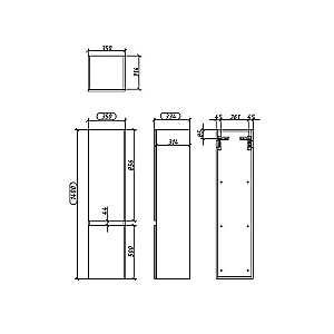 Пенал Caprigo Forte 36150-SF027 35 бланж для ванной в интернет-магазине сантехники Sanbest