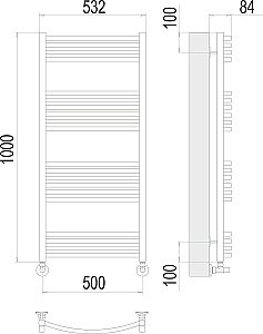 Полотенцесушитель водяной Terminus Классик П20 500х1000 купить в интернет-магазине сантехники Sanbest