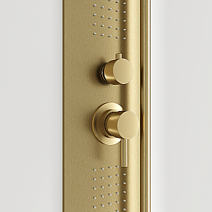 Душевая кабина Black&White Galaxy 110х80 8708000G с гидромассажем, стекло прозрачное/профиль брашированное золото купить в интернет-магазине Sanbest