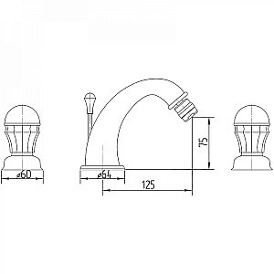 Смеситель для биде на 3 отв. Migliore Korona ML.KRN-4725 хром купить в интернет-магазине сантехники Sanbest