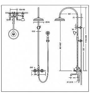 Душевая система Bravat ART F65193AR-A3-RUS бронза купить в интернет-магазине сантехники Sanbest