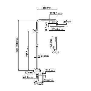 Душевая система WasserKraft Elbe 7400 SET2685 черный Soft-touch купить в интернет-магазине сантехники Sanbest