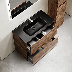 Тумба с раковиной Sancos Libra 100 LB100FECH дуб чарльстон для ванной в интернет-магазине Sanbest