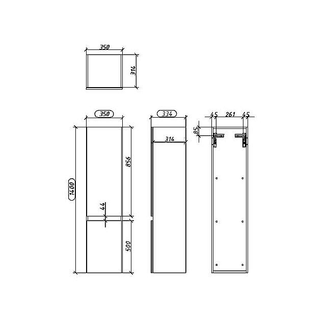 Пенал Caprigo Forte 36150-SF027 35 бланж для ванной в интернет-магазине сантехники Sanbest